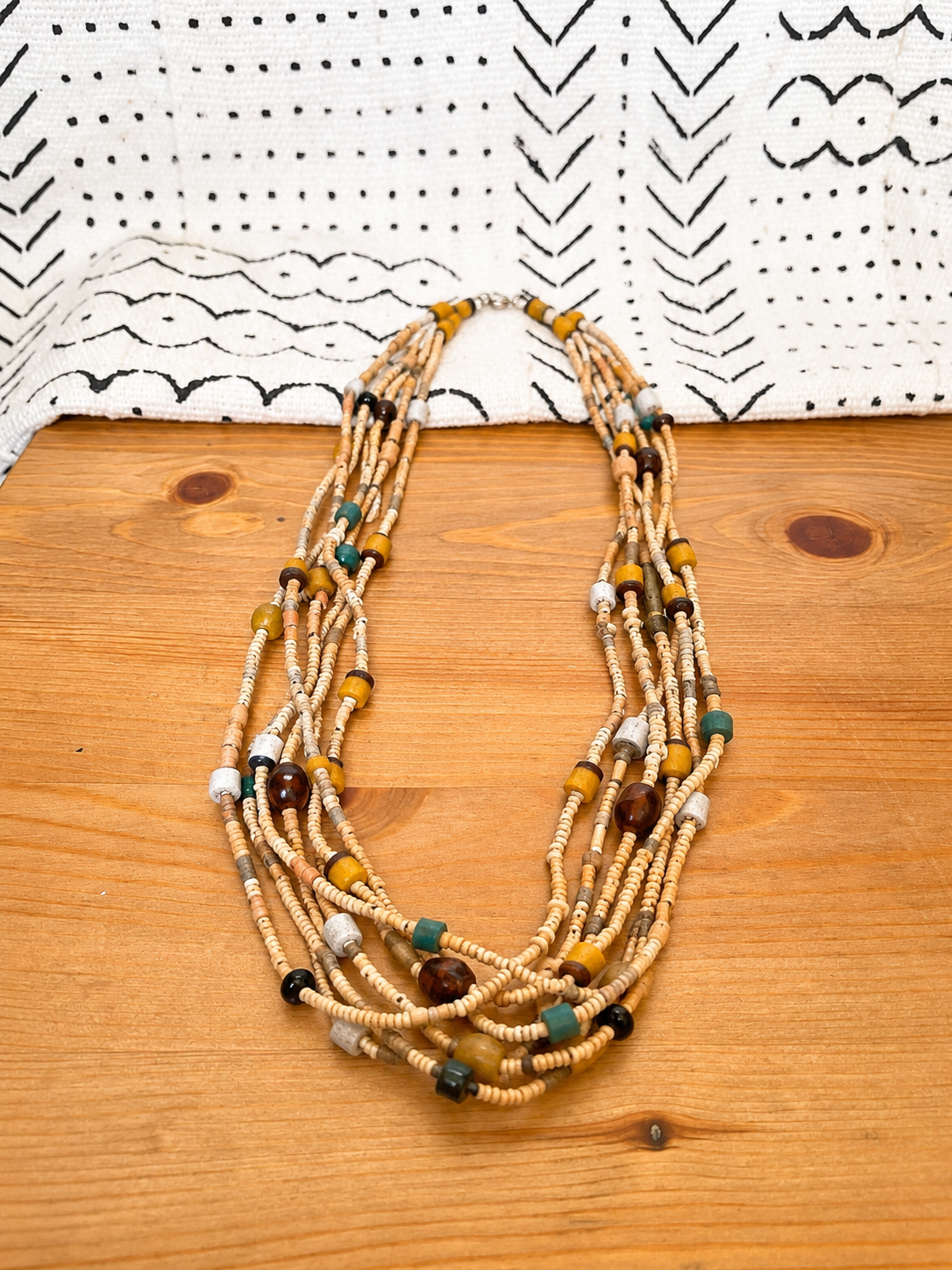 Collar Multivuelta Cristal & Arcilla