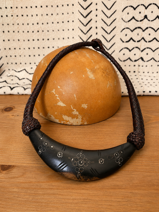Collar Cuero & Madera