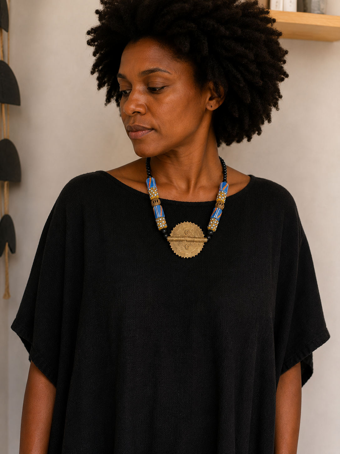 Collar  Krobo y bronce